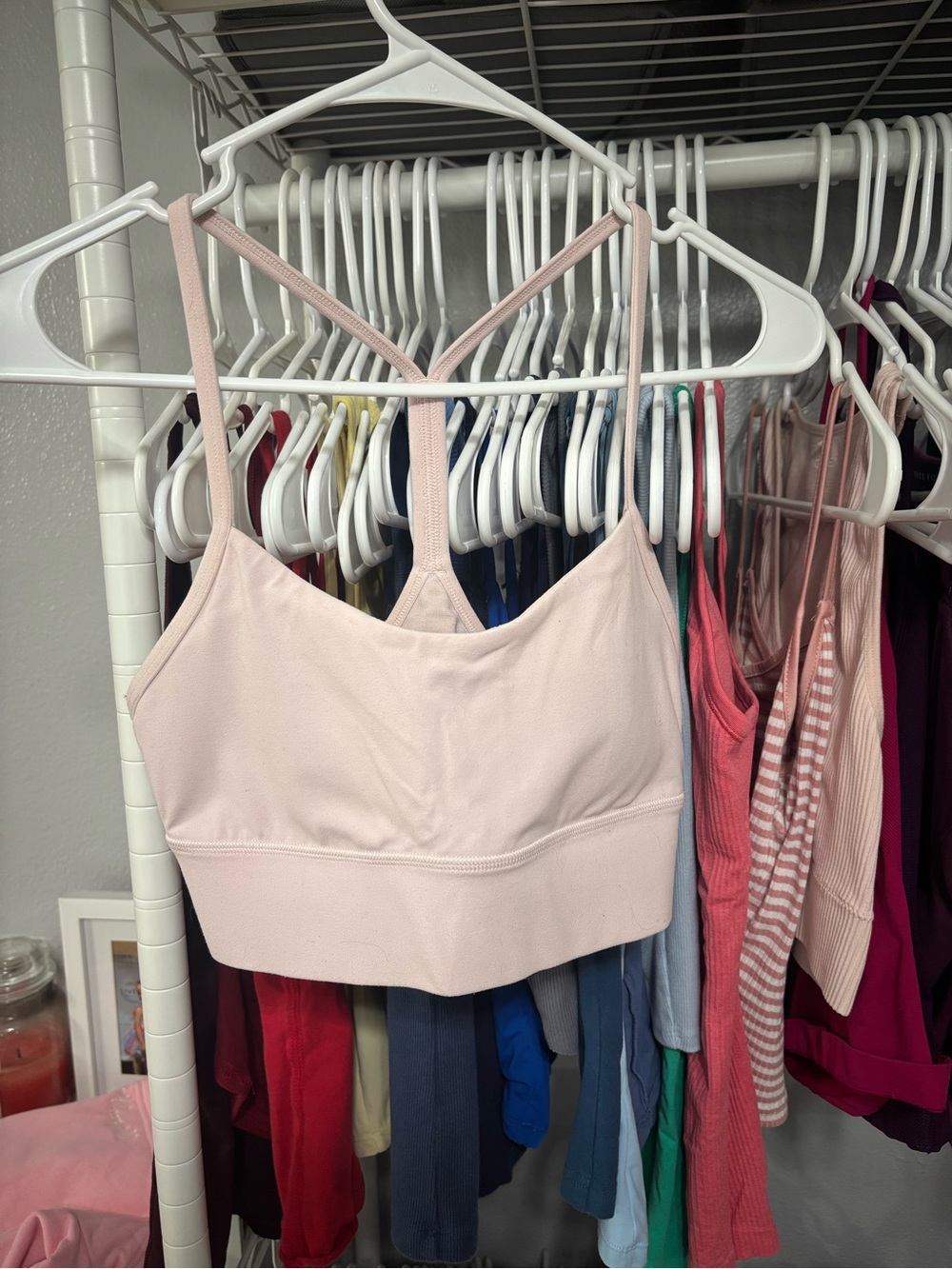lululemon athletica Pale Pink Strappy Sports Bra Top
